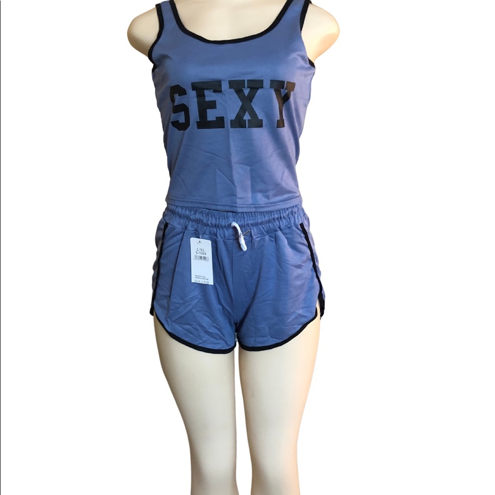 Purple Sexy 2 Piece Short Set